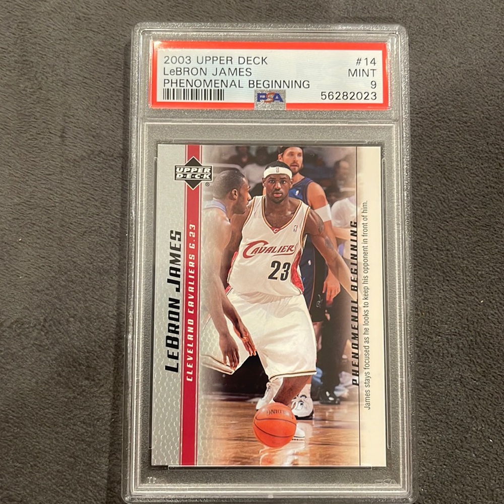 2003 upper deck LeBron James rookie PSA grade 9
